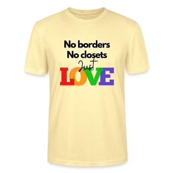 Ohne Grenzen, ohne Geheimnisse, nur Liebe - Stanley/Stella Unisex Bio-T-Shirt CRAFTER - Creme - Vorne - Alina (178cm) & Michal (187cm)