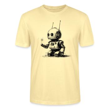 Flower Messenger 3000 - Stanley/Stella CRAFTER Unisex Organic T-Shirt - cream - Front - Alina (178cm) & Michal (187cm)
