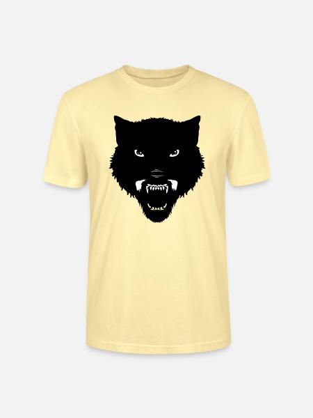 black wolf head - Stanley/Stella CRAFTER Unisex Organic T-Shirt - cream