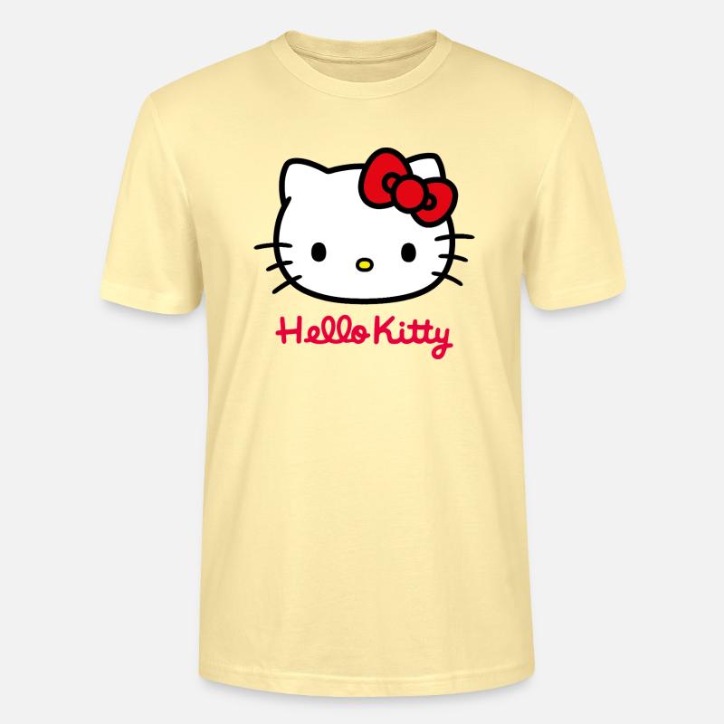 Hello Kitty Klassisch Mit Hello Kitty Schriftzug - Stanley/Stella Unisex Bio-T-Shirt CRAFTER - Creme