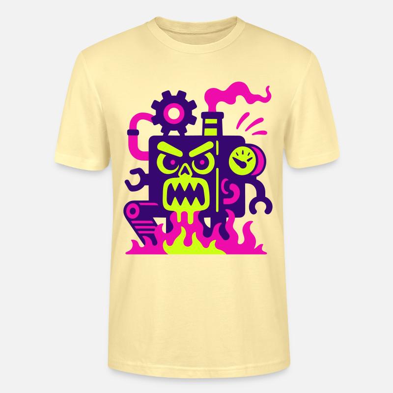 Monster Machine on Fire - Stanley/Stella Unisex Bio-T-Shirt CRAFTER - Creme