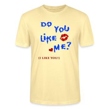 do You like Me, Love - Stanley/Stella CRAFTER Unisex Organic T-Shirt - cream - Front - Alina (178cm) & Michal (187cm)