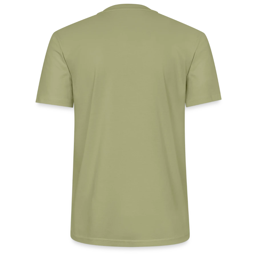 Drift Island badge on a stanley/stella crafter unisex organic t-shirt, sage, back