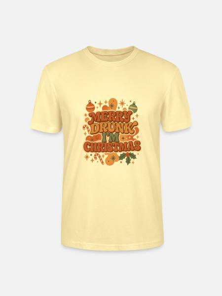 Merry Drunk I'm Christmas Retro - Stanley/Stella Unisex Bio-T-Shirt CRAFTER - Creme