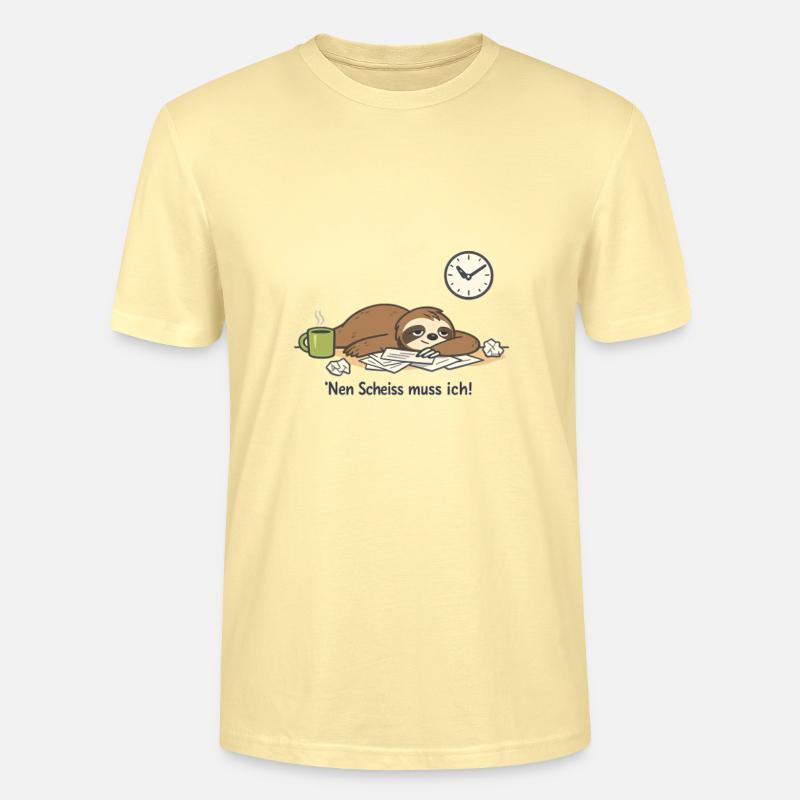 Faultier N Scheiß muss ich Homeoffice - Stanley/Stella Unisex Bio-T-Shirt CRAFTER - Creme