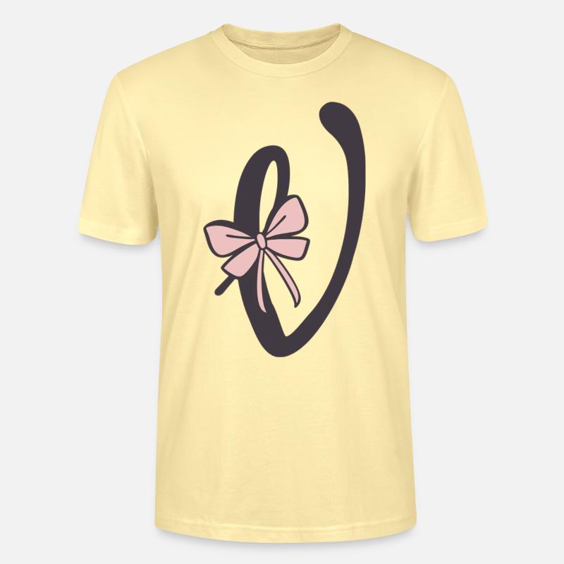 Anfangsbuchstabe V Schleifchen - Stanley/Stella Unisex Bio-T-Shirt CRAFTER - Creme