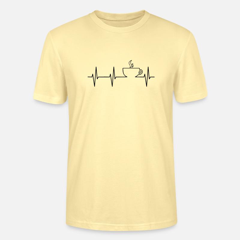 HEART BEATS FOR COFFEE - Stanley/Stella Unisex Bio-T-Shirt CRAFTER - Creme