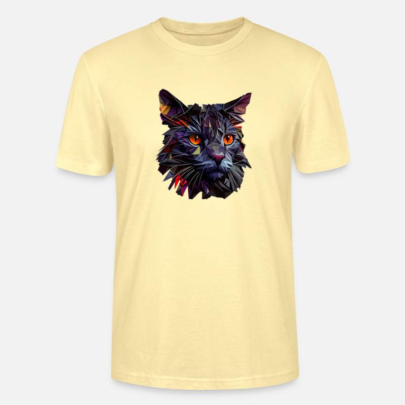 Katze Katzen Kätzchen Polygon Katze - Stanley/Stella Unisex Bio-T-Shirt CRAFTER - Creme