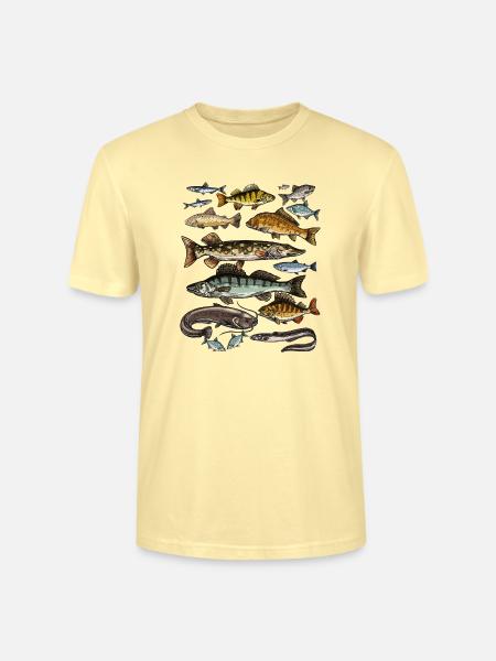 T-Shirt für Angler.Fishing Geschenkidee - Stanley/Stella Unisex Bio-T-Shirt CRAFTER - Creme
