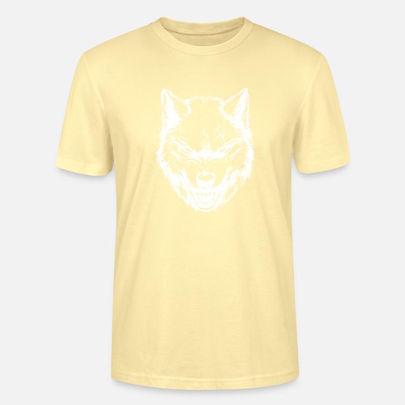 Wolf Kopf Tier - Stanley/Stella Unisex Bio-T-Shirt CRAFTER - Creme