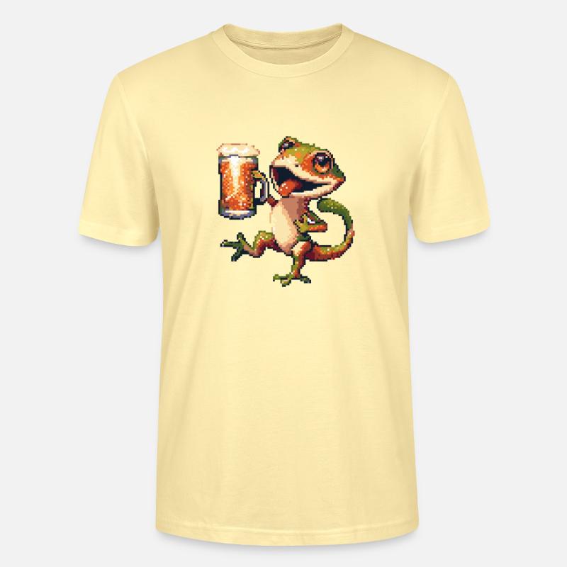 Echse Pixel Bier - Stanley/Stella Unisex Bio-T-Shirt CRAFTER - Creme