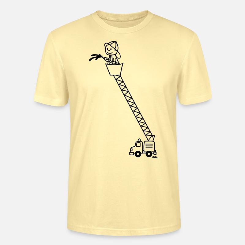 Feuerwehrmann mit Feuerwehrauto - Stanley/Stella Unisex Bio-T-Shirt CRAFTER - Creme