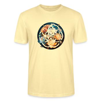 Lotus und Lebensblume – Schönheit und Harmonie - Stanley/Stella Unisex Bio-T-Shirt CRAFTER - Creme - Vorne - Alina (178cm) & Michal (187cm)