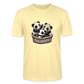 Strick Panda Drillinge - Stanley/Stella Unisex Bio-T-Shirt CRAFTER - Creme - Vorne - Alina (178cm) & Michal (187cm)
