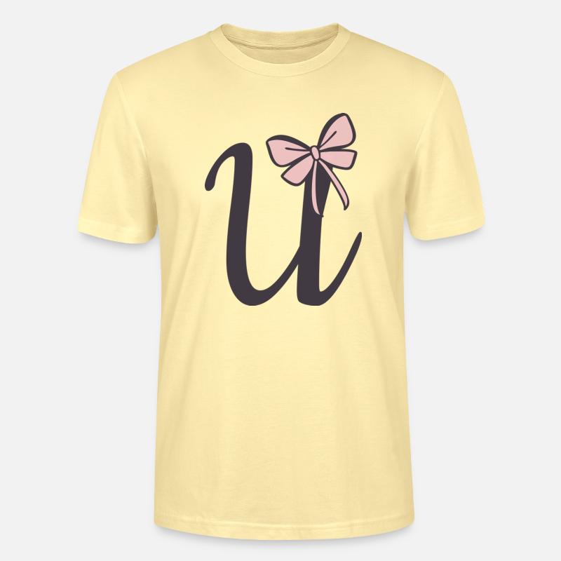 Anfangsbuchstabe U Schleifchen - Stanley/Stella Unisex Bio-T-Shirt CRAFTER - Creme