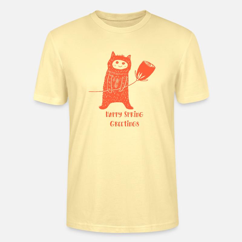 Chat avec fleur - T-shirt bio CRAFTER Stanley Stella Unisexe - crème