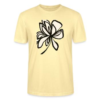 Blumige Schlichtheit - zeitloses Design - Stanley/Stella Unisex Bio-T-Shirt CRAFTER - Creme - Vorne - Alina (178cm) & Michal (187cm)
