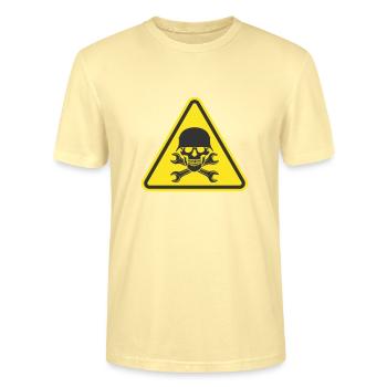 CRÂNE CASQUE DE GUERRE CLÉ OUTIL LOGO - T-shirt bio CRAFTER Stanley Stella Unisexe - crème - Devant - Alina (178cm) & Michal (187cm)