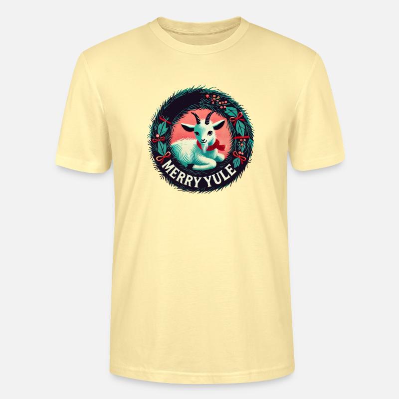 Joyeuse chèvre de Noël - T-shirt bio CRAFTER Stanley Stella Unisexe - crème