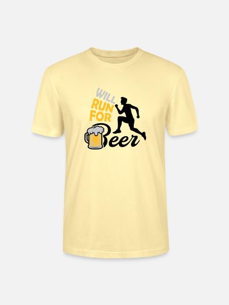 Run for Beer - Stanley/Stella CRAFTER Unisex Organic T-Shirt - cream