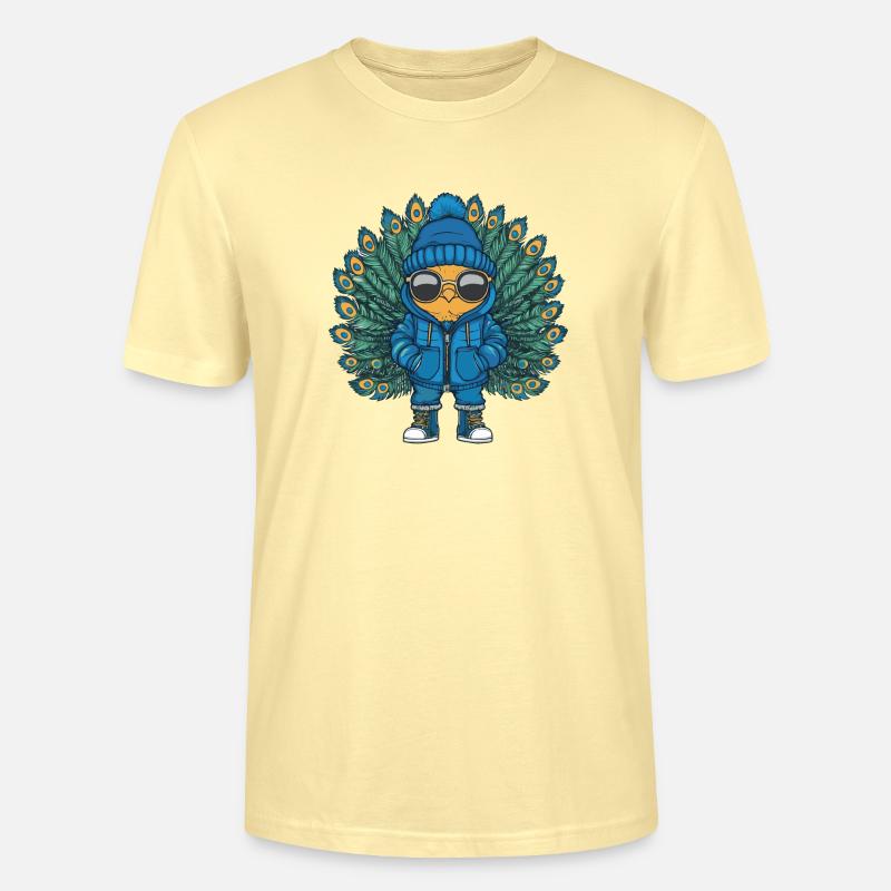 Pfau Vogel Winter Comic - Stanley/Stella Unisex Bio-T-Shirt CRAFTER - Creme