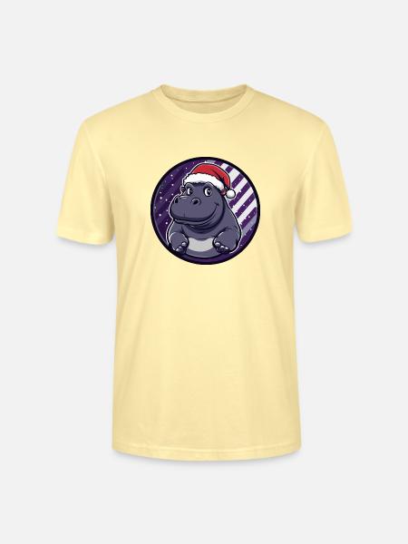 Nilpferd Weihnachten X-Mas - Stanley/Stella Unisex Bio-T-Shirt CRAFTER - Creme