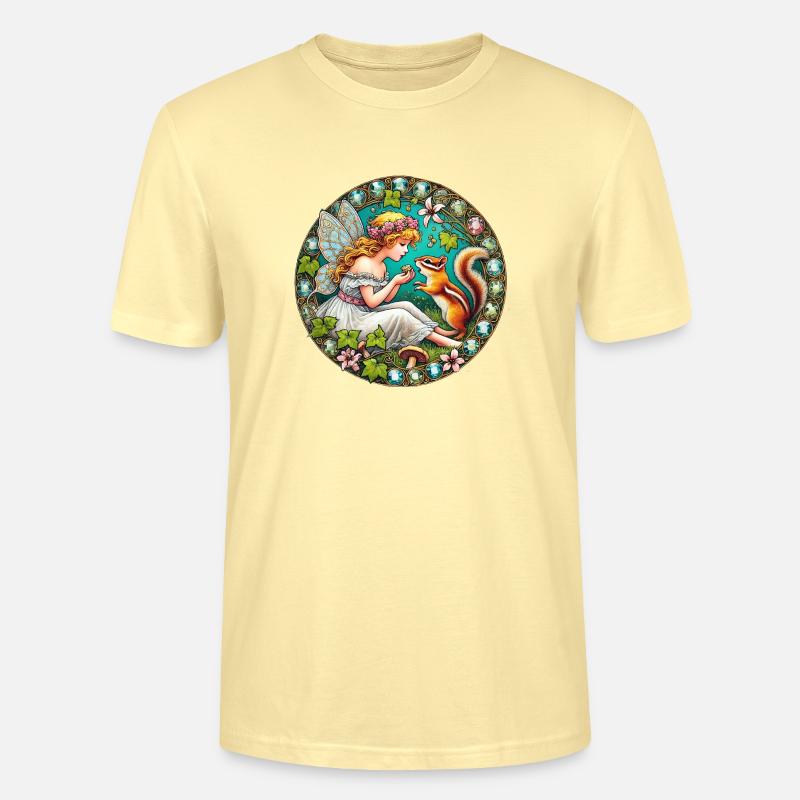 Streifenhörnchen-Fee - Stanley/Stella Unisex Bio-T-Shirt CRAFTER - Creme