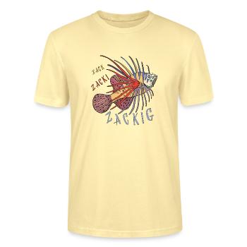 Fish, Underwater world - Stanley/Stella CRAFTER Unisex Organic T-Shirt - cream - Front - Alina (178cm) & Michal (187cm)