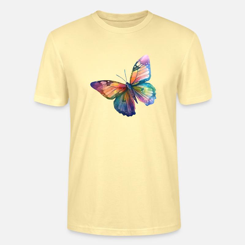Schmetterling Regenbogenfarben - Stanley/Stella Unisex Bio-T-Shirt CRAFTER - Creme