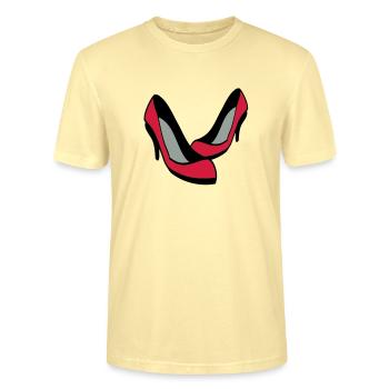 schuhe - Stanley/Stella Unisex Bio-T-Shirt CRAFTER - Creme - Vorne - Alina (178cm) & Michal (187cm)