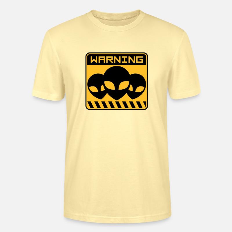Warning Alien Design Schild - Stanley/Stella Unisex Bio-T-Shirt CRAFTER - Creme
