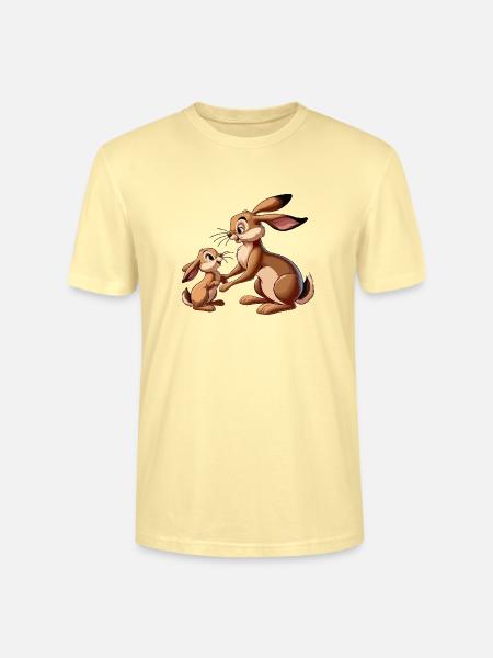 Hare with young brown - Stanley/Stella CRAFTER Unisex Organic T-Shirt - cream