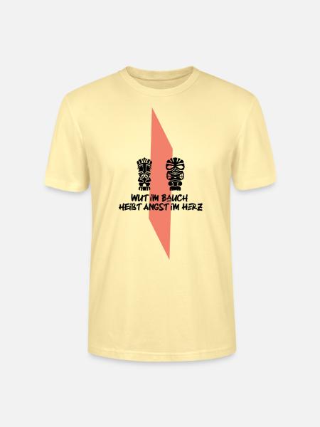 Wut im bauch - Tiki Face - Stanley/Stella Unisex Bio-T-Shirt CRAFTER - Creme