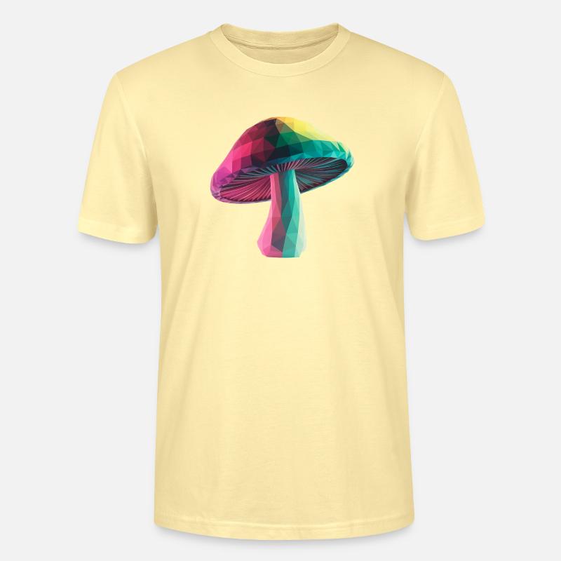 Champignon - Logo Low Poly cool - T-shirt bio CRAFTER Stanley Stella Unisexe - crème