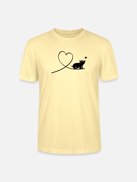 Schwein Herz Silhouette Tierschutz Vegan - Stanley/Stella Unisex Bio-T-Shirt CRAFTER - Creme