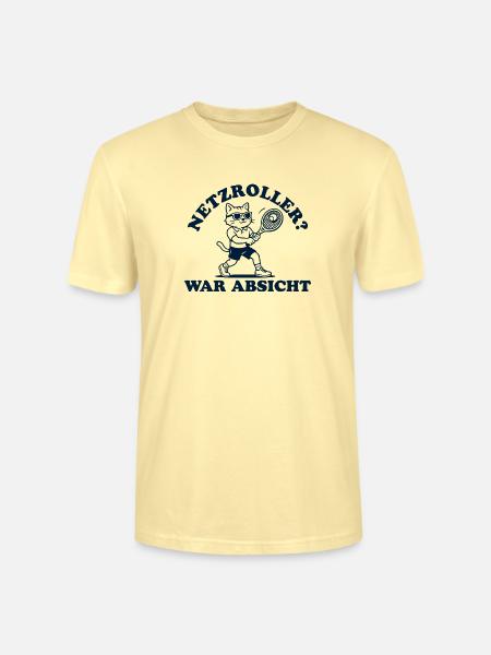 Tennis Katze Netzroller war Absicht - Stanley/Stella Unisex Bio-T-Shirt CRAFTER - Creme