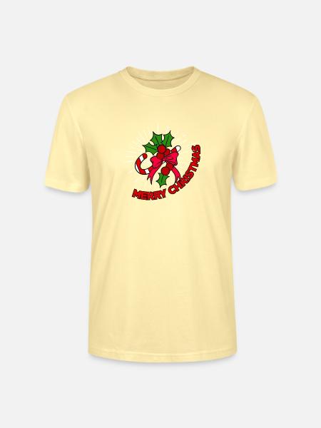 Merry Christmas - Zuckerstange mit Schleife - Stanley/Stella Unisex Bio-T-Shirt CRAFTER - Creme