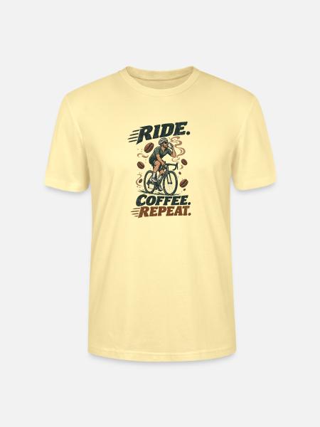 Ride Coffee Repeat Fahrrad Kaffee - Stanley/Stella Unisex Bio-T-Shirt CRAFTER - Creme