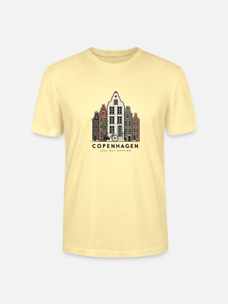 Kopenhagen Häuserzeilen & Fahrrad - Stanley/Stella Unisex Bio-T-Shirt CRAFTER - Creme