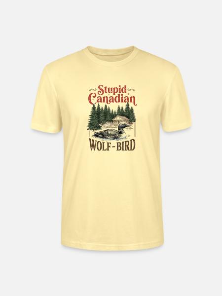 Hockey-Meme „Dummer Kanadischer Wolfsvogel“ - Stanley/Stella Unisex Bio-T-Shirt CRAFTER - Creme