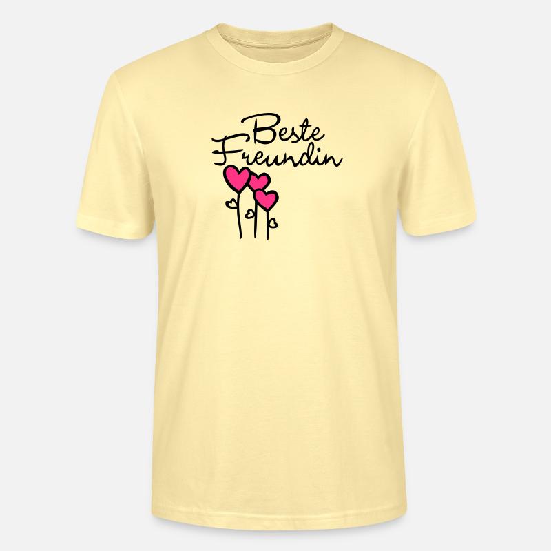 BESTE FREUNDIN mit Herz - Stanley/Stella Unisex Bio-T-Shirt CRAFTER - Creme