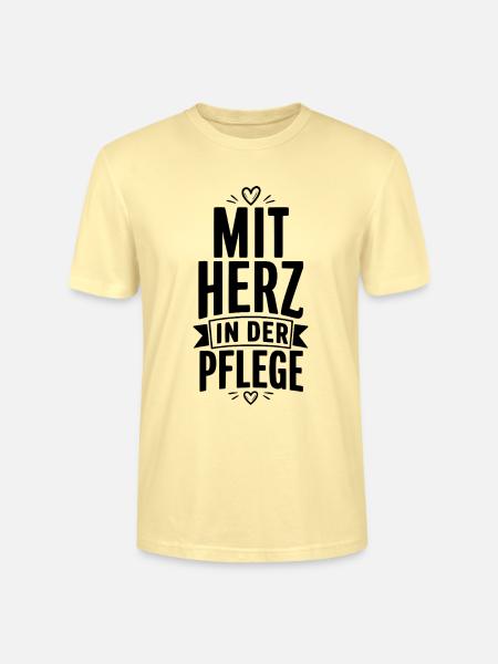 Mit Herz in der Pflege - Stanley/Stella Unisex Bio-T-Shirt CRAFTER - Creme