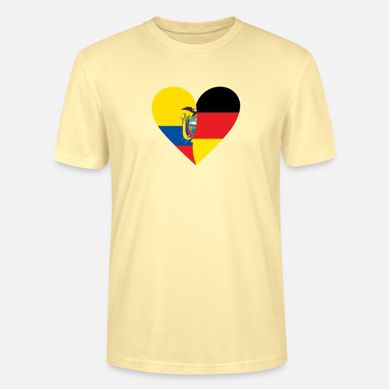 Ecuador Germany Heart - Stanley/Stella Unisex Bio-T-Shirt CRAFTER - Creme