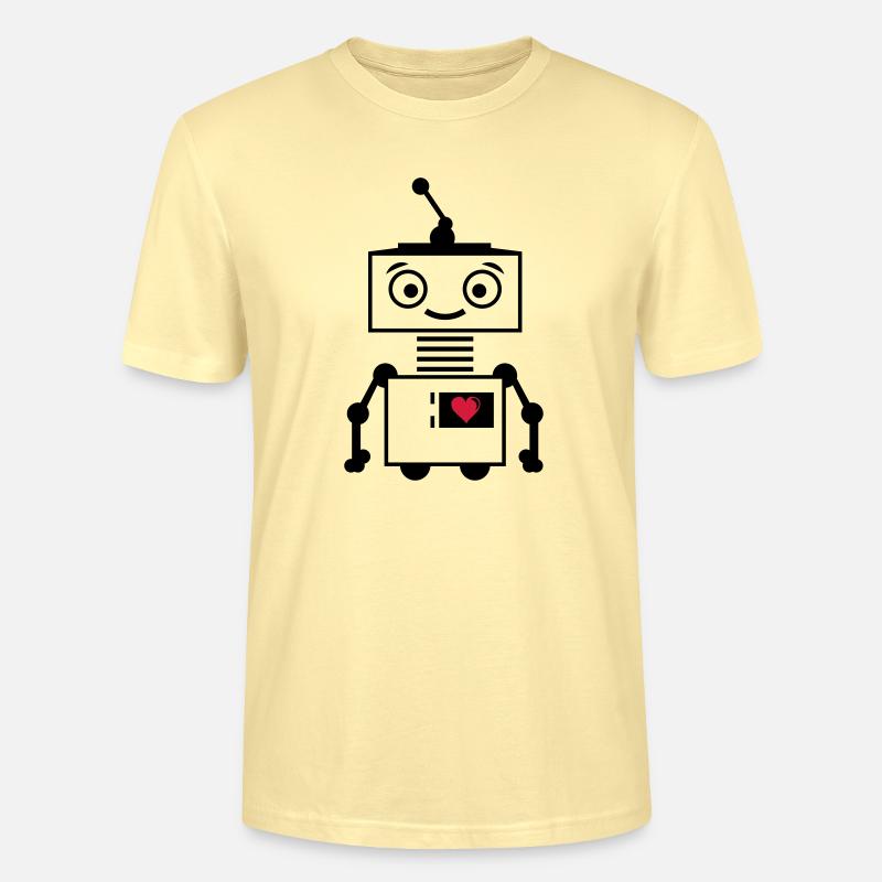 roboter_herz_2 - T-shirt bio CRAFTER Stanley Stella Unisexe - crème