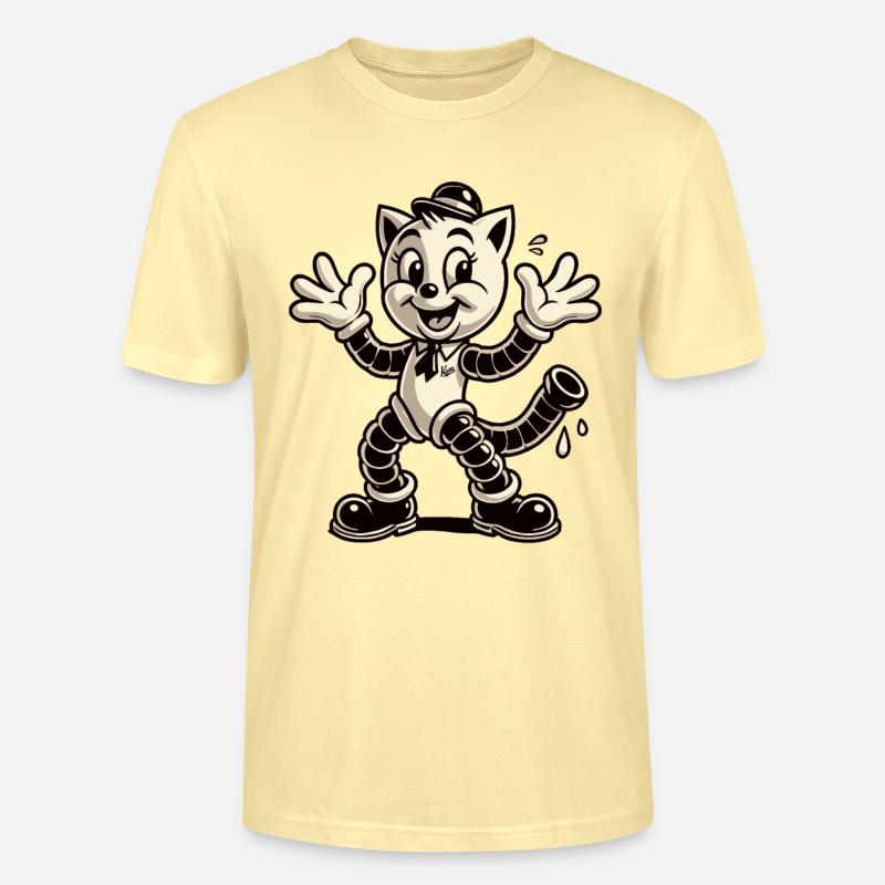 Retro Classic Rubberhose Cat - Stanley/Stella Unisex Bio-T-Shirt CRAFTER - Creme