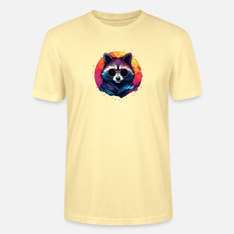 Synthwave Raccoon - Stanley/Stella Unisex Bio-T-Shirt CRAFTER - Creme