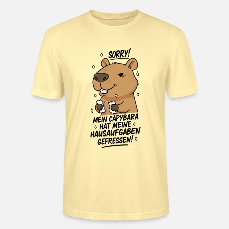 Pardon! Capybara a mangé mes devoirs - T-shirt bio CRAFTER Stanley Stella Unisexe - crème