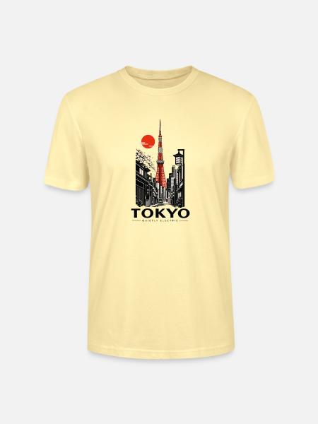 Tokyo Sakura Skyline - Stanley/Stella Unisex Bio-T-Shirt CRAFTER - Creme