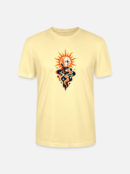 Abstrakte Sonne – Retro Cosmic Design - Stanley/Stella Unisex Bio-T-Shirt CRAFTER - Creme