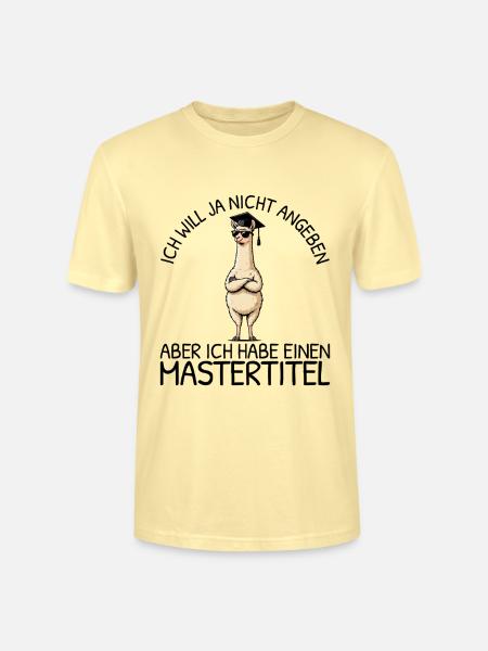 Mastertitel Lama mit Abschluss Studium - Stanley/Stella Unisex Bio-T-Shirt CRAFTER - Creme